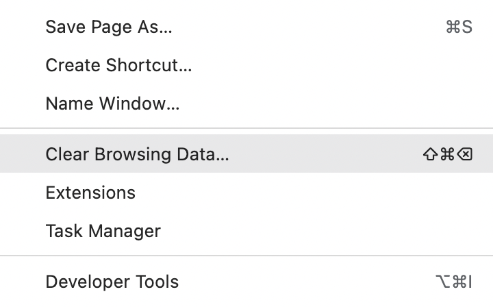 clear browsing data chrome
