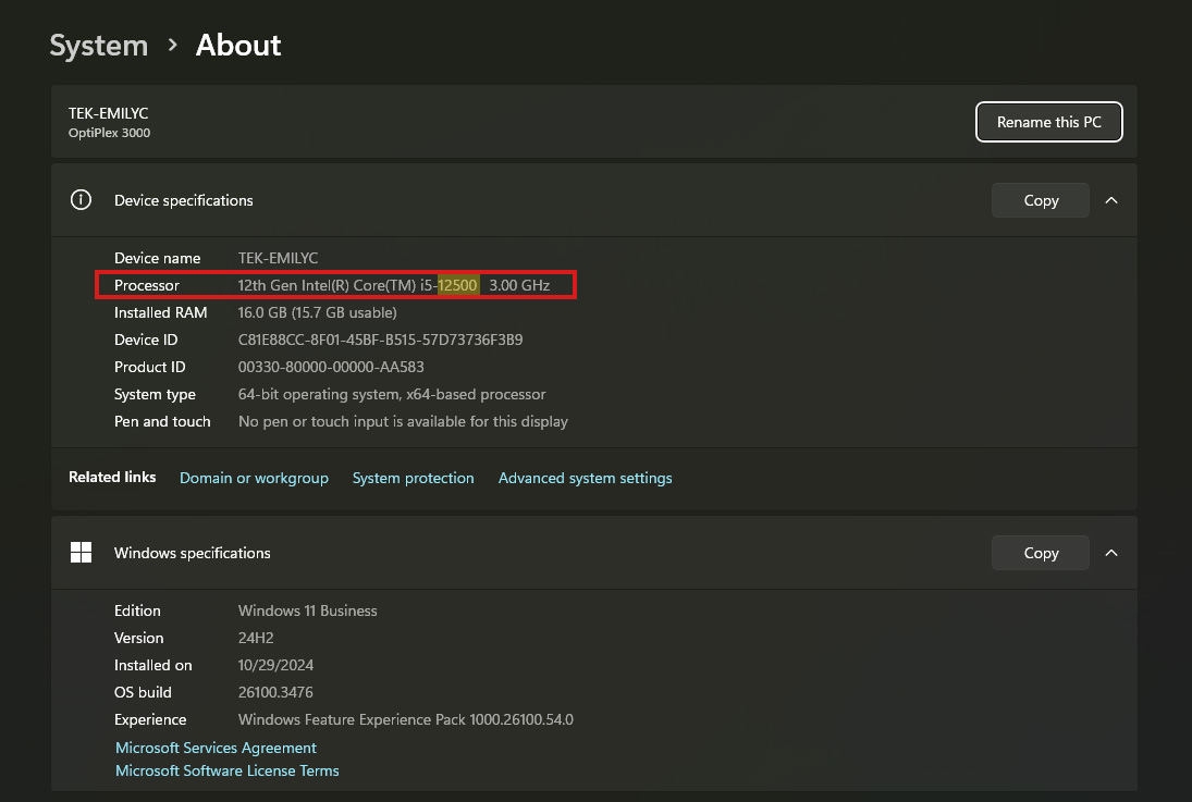Windows-Processor-Number Windows-Processor-Number