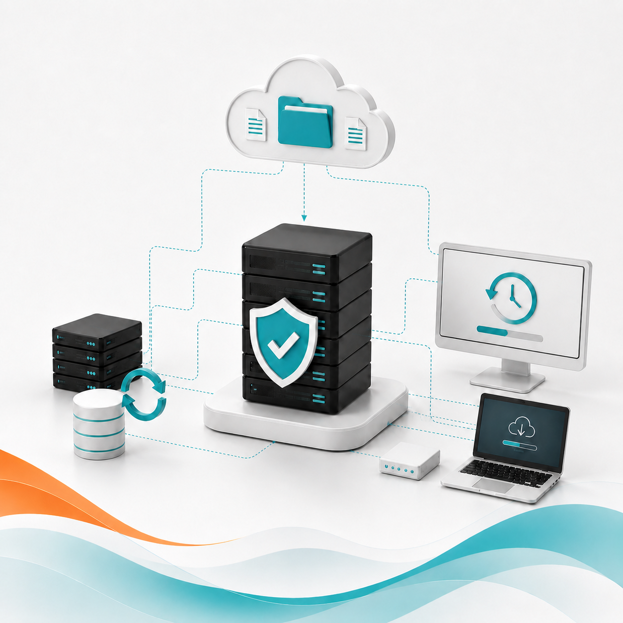 TekManagement Backup and Disaster Recovery for Business Continuity Backup and disaster recovery system protecting business data across cloud, servers, and devices