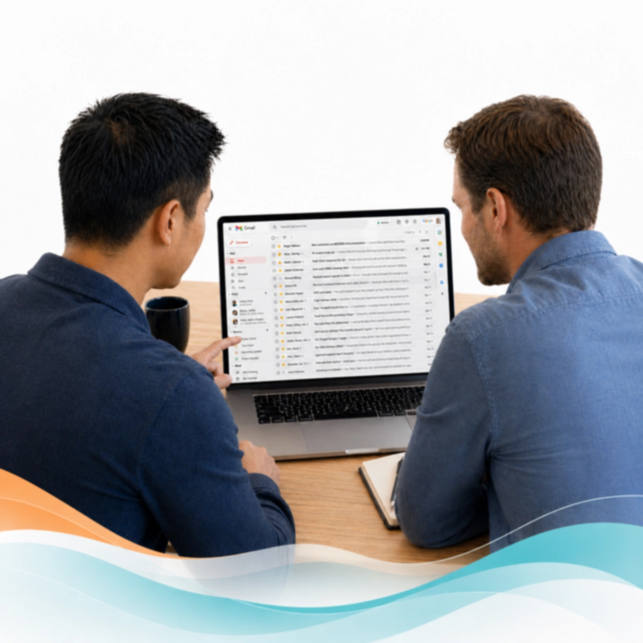 TekManagement Email and Spam Protection Support for Businesses Team reviewing a protected email inbox for TekManagement email and spam protection
